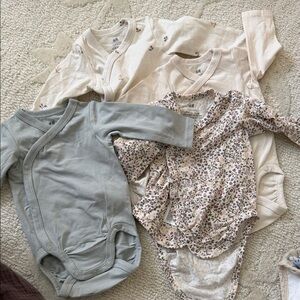 H&M Kids Bodysuit Set - Gray, Cream, Floral